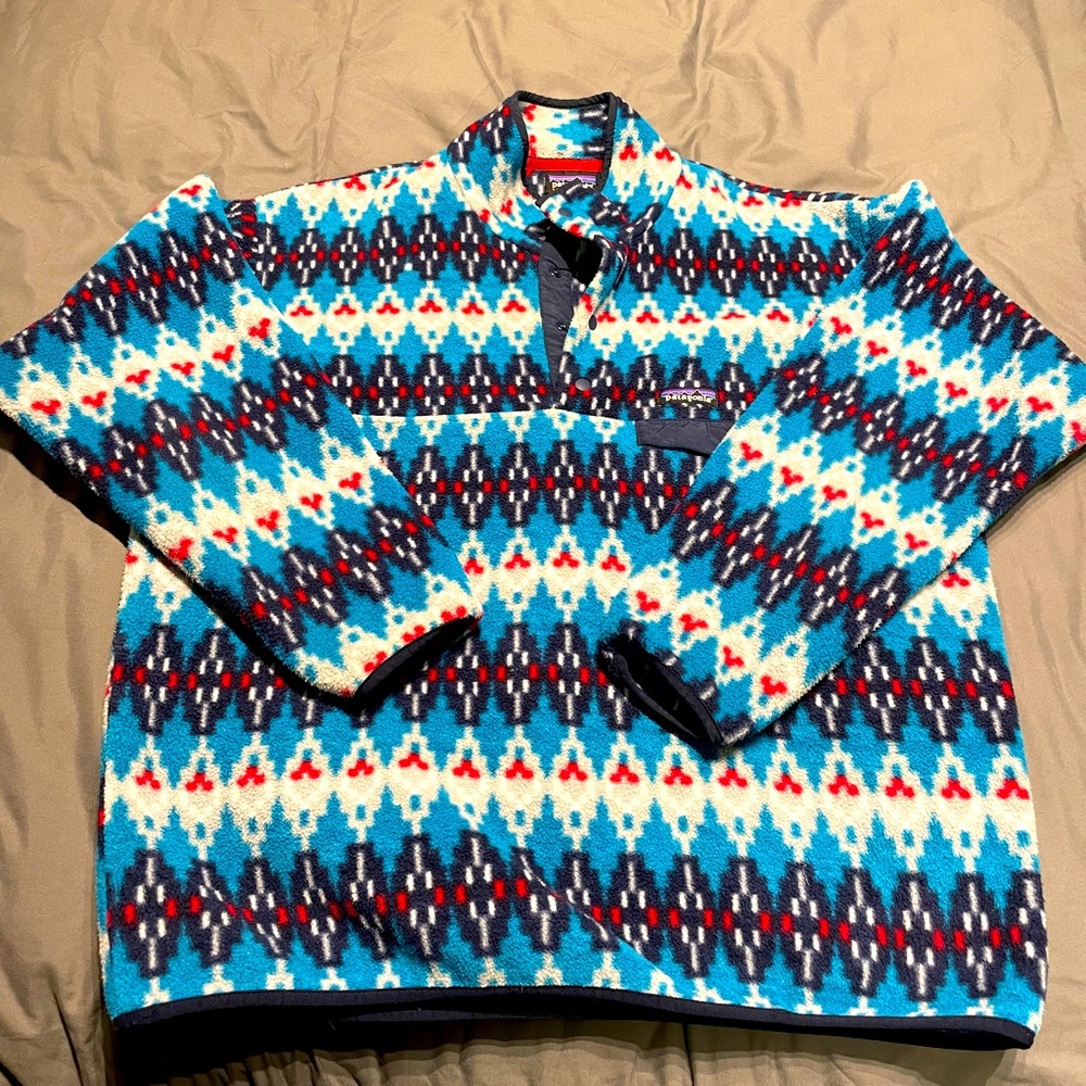 Apres Ski Patagonia Fleece, Diamond-Patterned